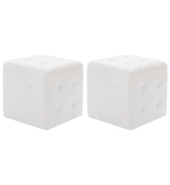Poufs 2 pcs Blanc 30 x 30 x 30 cm Similicuir