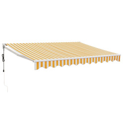 Auvent rétractable automatique jaune et blanc 3,5x2,5 m