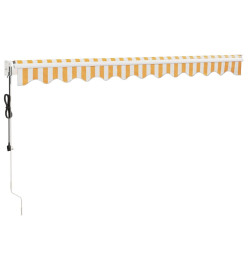 Auvent rétractable automatique jaune et blanc 3,5x2,5 m