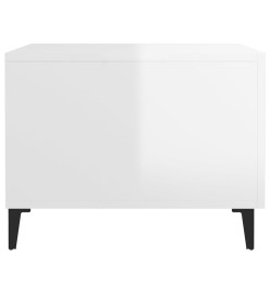 Tables basses avec pieds métal 2 pcs Blanc brillant 50x50x40 cm