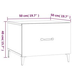 Tables basses avec pieds métal 2 pcs Blanc brillant 50x50x40 cm