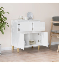 Buffet Blanc brillant 60x35x70 cm Bois d'ingénierie