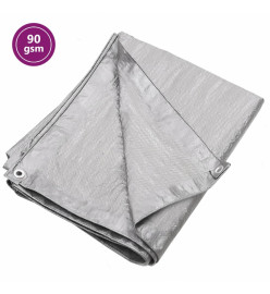 Bâche 90 g/m² 8x12 m Gris PEHD