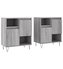 Buffets 2 pcs sonoma gris bois d'ingénierie