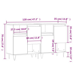 Buffets 2 pcs sonoma gris bois d'ingénierie