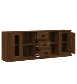 Buffets 3 pcs Chêne marron Bois d'ingénierie