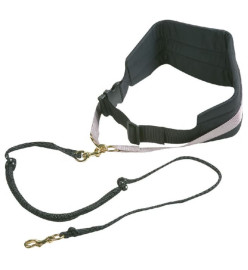 FLAMINGO Ceinture pour chien avec laisse élastique Canicross Noir