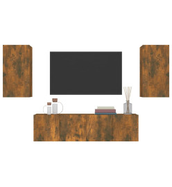 Ensemble de meubles TV 4 pcs Chêne fumé Bois d'ingénierie