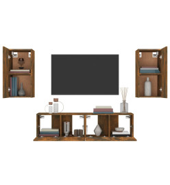 Ensemble de meubles TV 4 pcs Chêne fumé Bois d'ingénierie