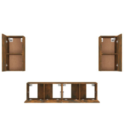 Ensemble de meubles TV 4 pcs Chêne fumé Bois d'ingénierie