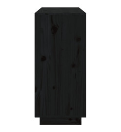 Buffet Noir 111x34x75 cm Bois massif de pin