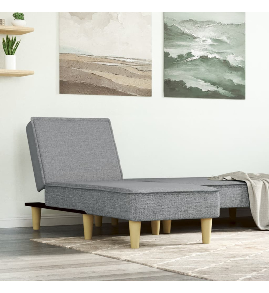 Chaise longue gris clair tissu