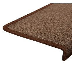 Tapis d'escalier 15 pcs 65x21x4 cm Marron