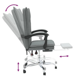 Fauteuil inclinable de bureau Gris foncé Tissu