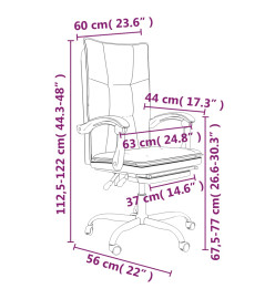 Fauteuil inclinable de bureau Gris foncé Tissu