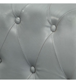 Canapé Chesterfield à 2 places Gris Cuir véritable