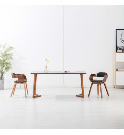 Chaise de salle à manger Gris foncé Tissu et bois courbé