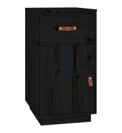 Armoire de bureau Noir 40x50x75 cm Bois massif de pin