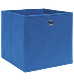 Boîtes de rangement 4 pcs Bleu 32x32x32 cm Tissu