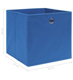 Boîtes de rangement 4 pcs Bleu 32x32x32 cm Tissu