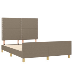 Cadre de lit avec tête de lit Taupe 140x190 cm Tissu