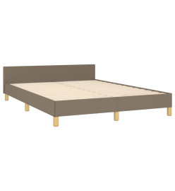 Cadre de lit avec tête de lit Taupe 140x190 cm Tissu