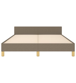 Cadre de lit avec tête de lit Taupe 140x190 cm Tissu