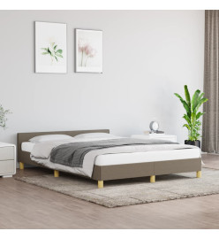 Cadre de lit avec tête de lit Taupe 140x190 cm Tissu