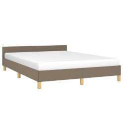 Cadre de lit avec tête de lit Taupe 140x190 cm Tissu