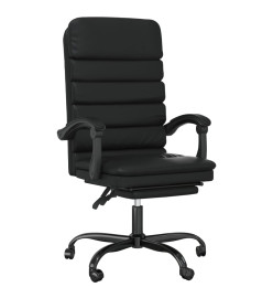 Fauteuil de massage inclinable de bureau Noir Similicuir