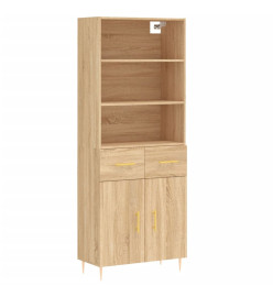 Buffet haut Chêne sonoma 69,5x34x180 cm Bois d'ingénierie