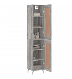 Buffet haut Sonoma gris 34,5x34x180 cm Bois d'ingénierie