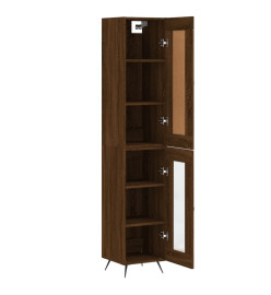 Buffet haut Chêne marron 34,5x34x180 cm Bois d'ingénierie