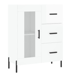 Buffet haut Blanc brillant 69,5x34x180 cm Bois d'ingénierie