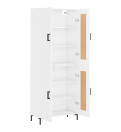 Buffet haut Blanc brillant 69,5x34x180 cm Bois d'ingénierie