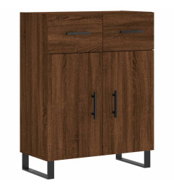 Buffet haut Chêne marron 69,5x34x180 cm Bois d'ingénierie