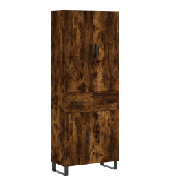 Buffet haut Chêne fumé 69,5x34x180 cm Bois d'ingénierie