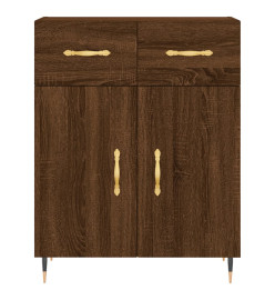 Buffet haut Chêne marron 69,5x34x180 cm Bois d'ingénierie