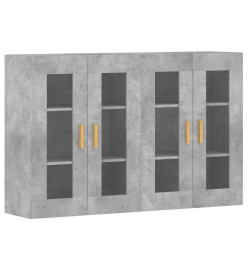 Armoires murales 2 pcs gris béton bois d'ingénierie