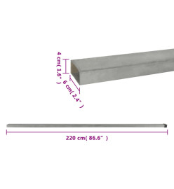 Poteaux de clôture de jardin 30 pcs argenté 220 cm acier