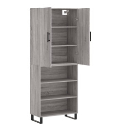 Buffet haut Sonoma gris 69,5x34x180 cm Bois d'ingénierie