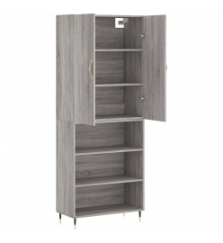 Buffet haut Sonoma gris 69,5x34x180 cm Bois d'ingénierie