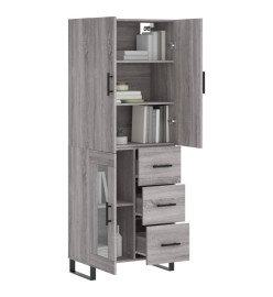 Buffet haut Sonoma gris 69,5x34x180 cm Bois d'ingénierie