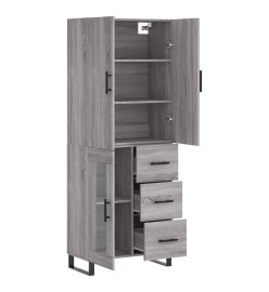 Buffet haut Sonoma gris 69,5x34x180 cm Bois d'ingénierie