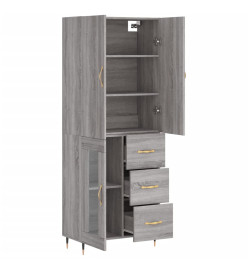 Buffet haut Sonoma gris 69,5x34x180 cm Bois d'ingénierie