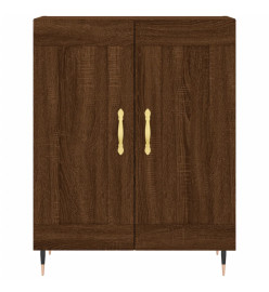 Buffet haut Chêne marron 69,5x34x180 cm Bois d'ingénierie