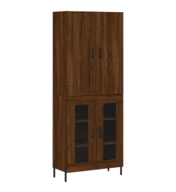 Buffet haut Chêne marron 69,5x34x180 cm Bois d'ingénierie