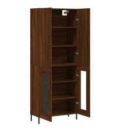 Buffet haut Chêne marron 69,5x34x180 cm Bois d'ingénierie