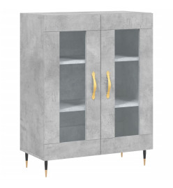 Buffet haut Gris béton 69,5x34x180 cm Bois d'ingénierie