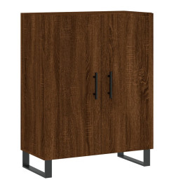 Buffet haut Chêne marron 69,5x34x180 cm Bois d'ingénierie